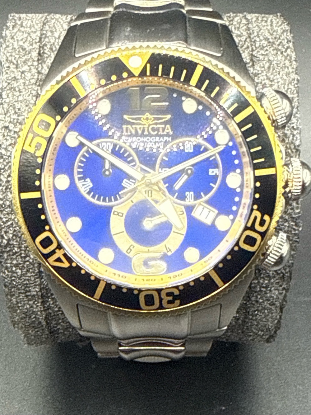 Invicta Lupah 14201 chronograph watch  Blue Dial New Battery
